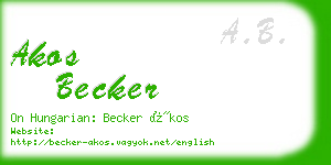 akos becker business card